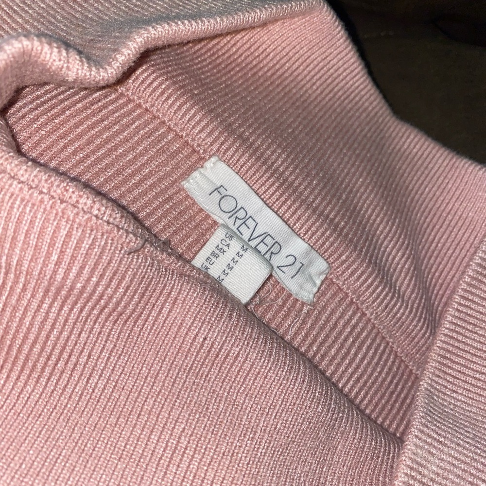 PINK RIBBED BODYCON SKIRT